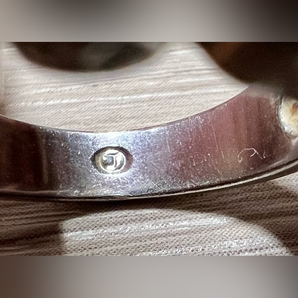 Vintage Designer Hallmarked Geometric Sterling Silver Citrine Ring, Size 7 - Picture 7 of 11